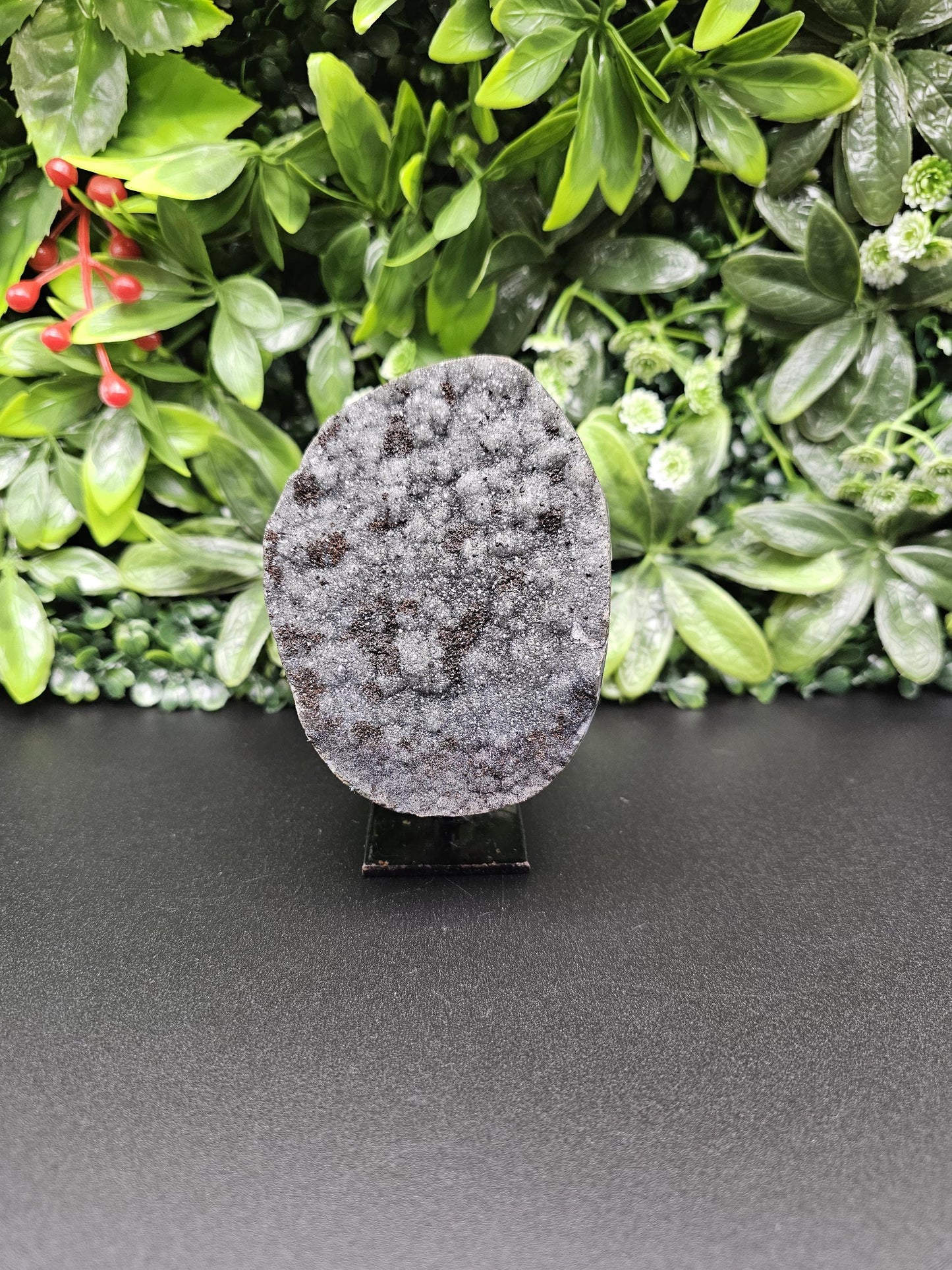 Rare Black Amethyst on Stand
