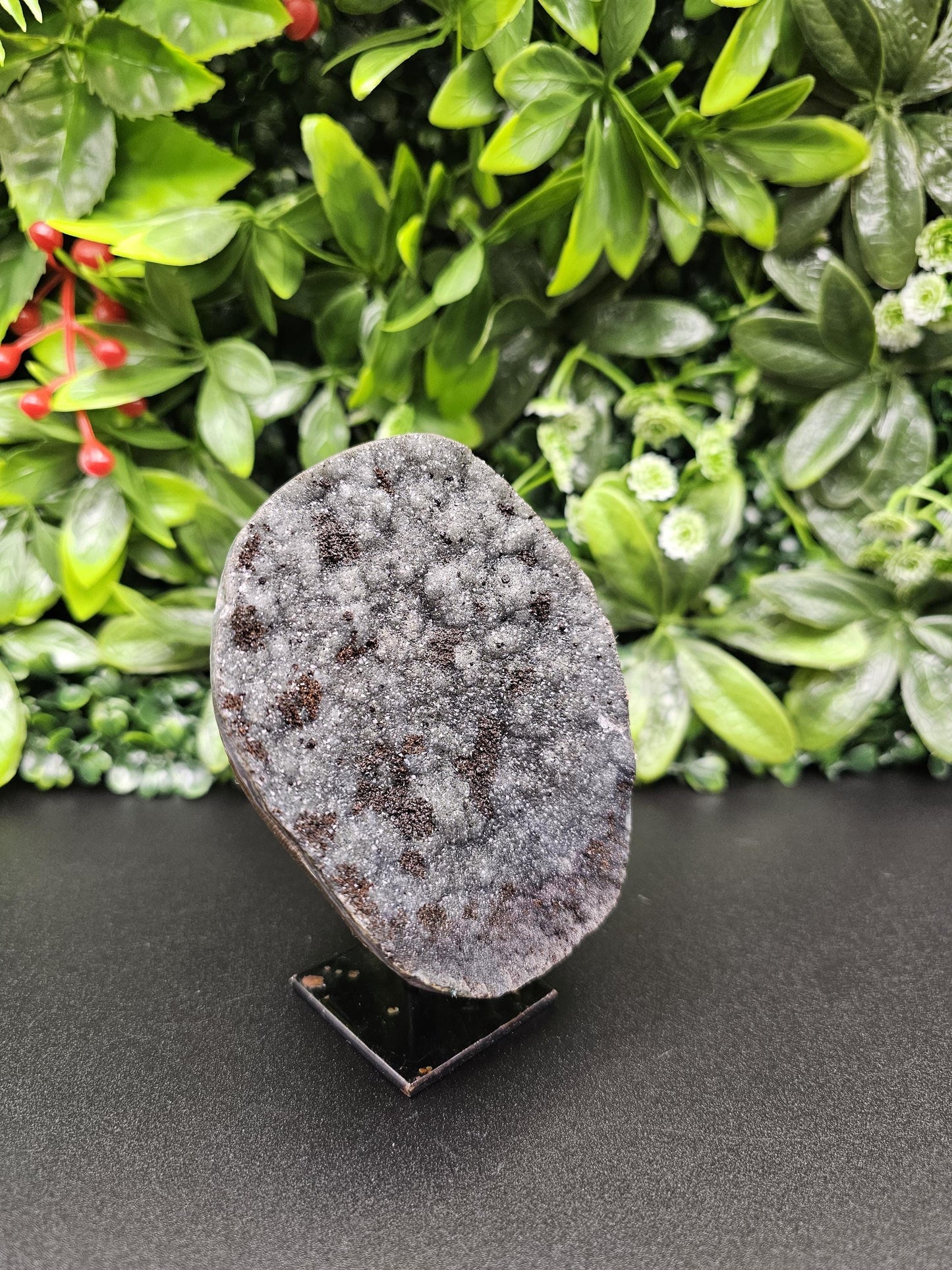 Rare Black Amethyst on Stand