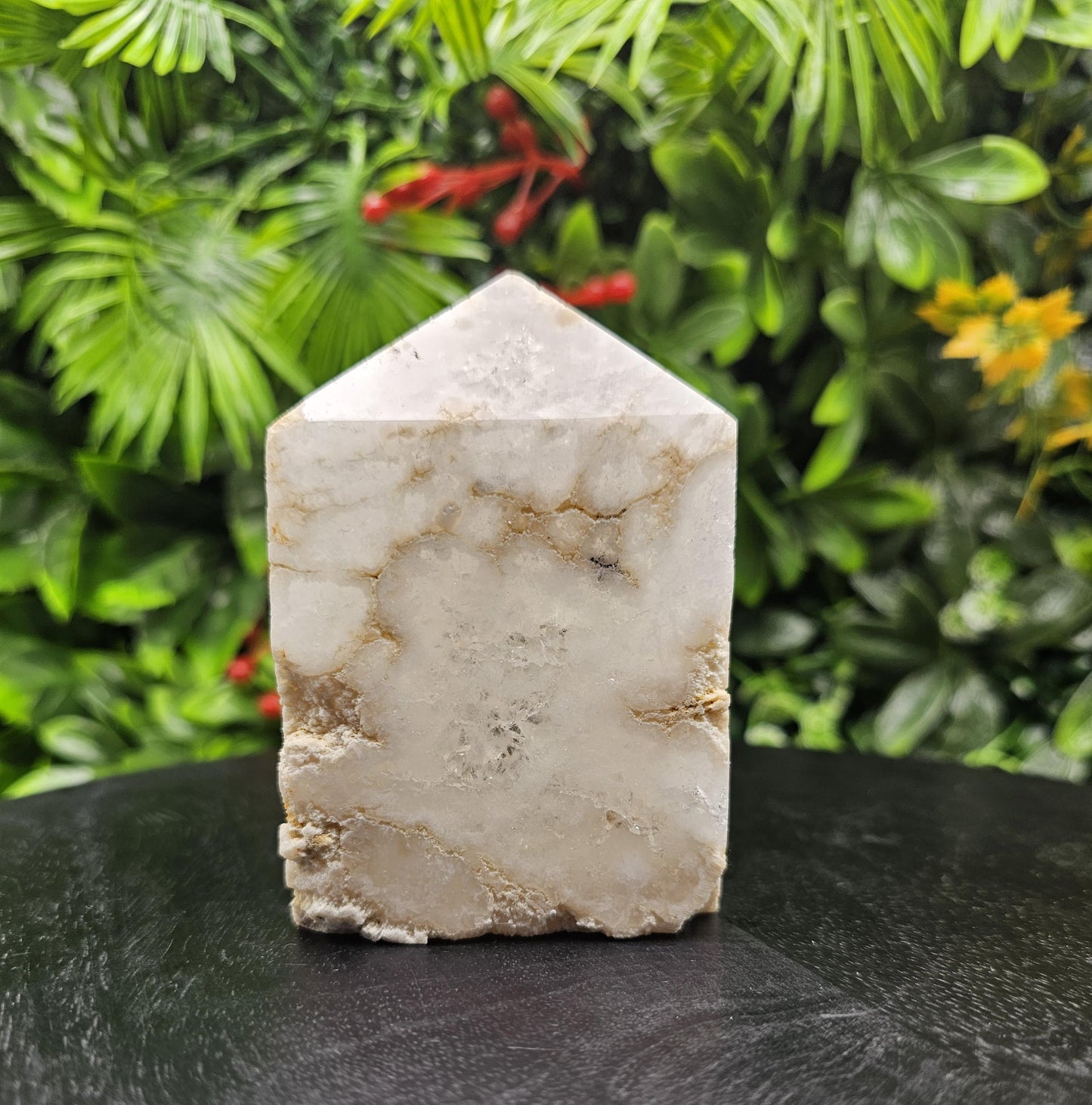 Sugar Snow Quartz Large Druzy Tower