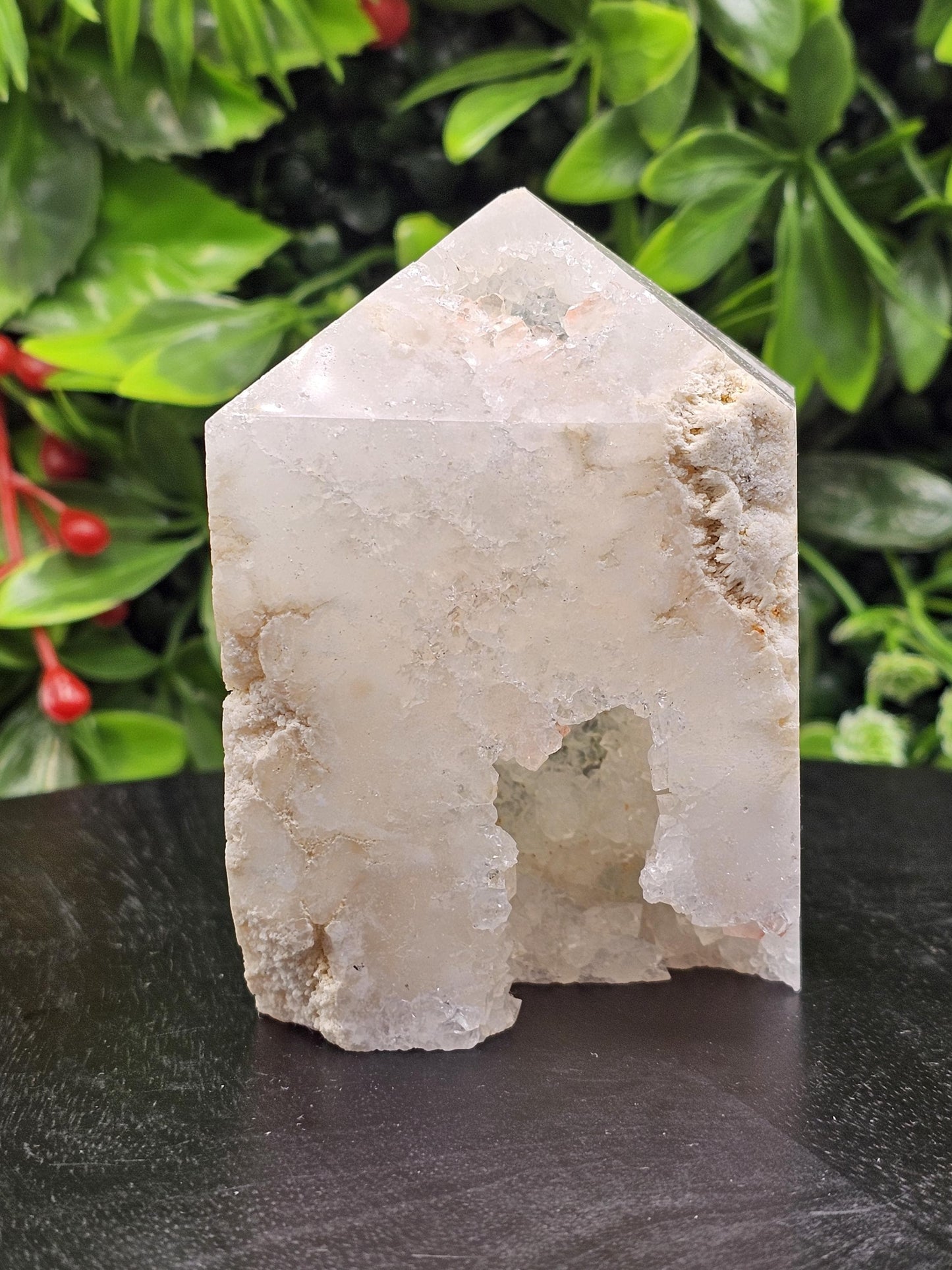Sugar Snow Quartz Large Druzy Tower