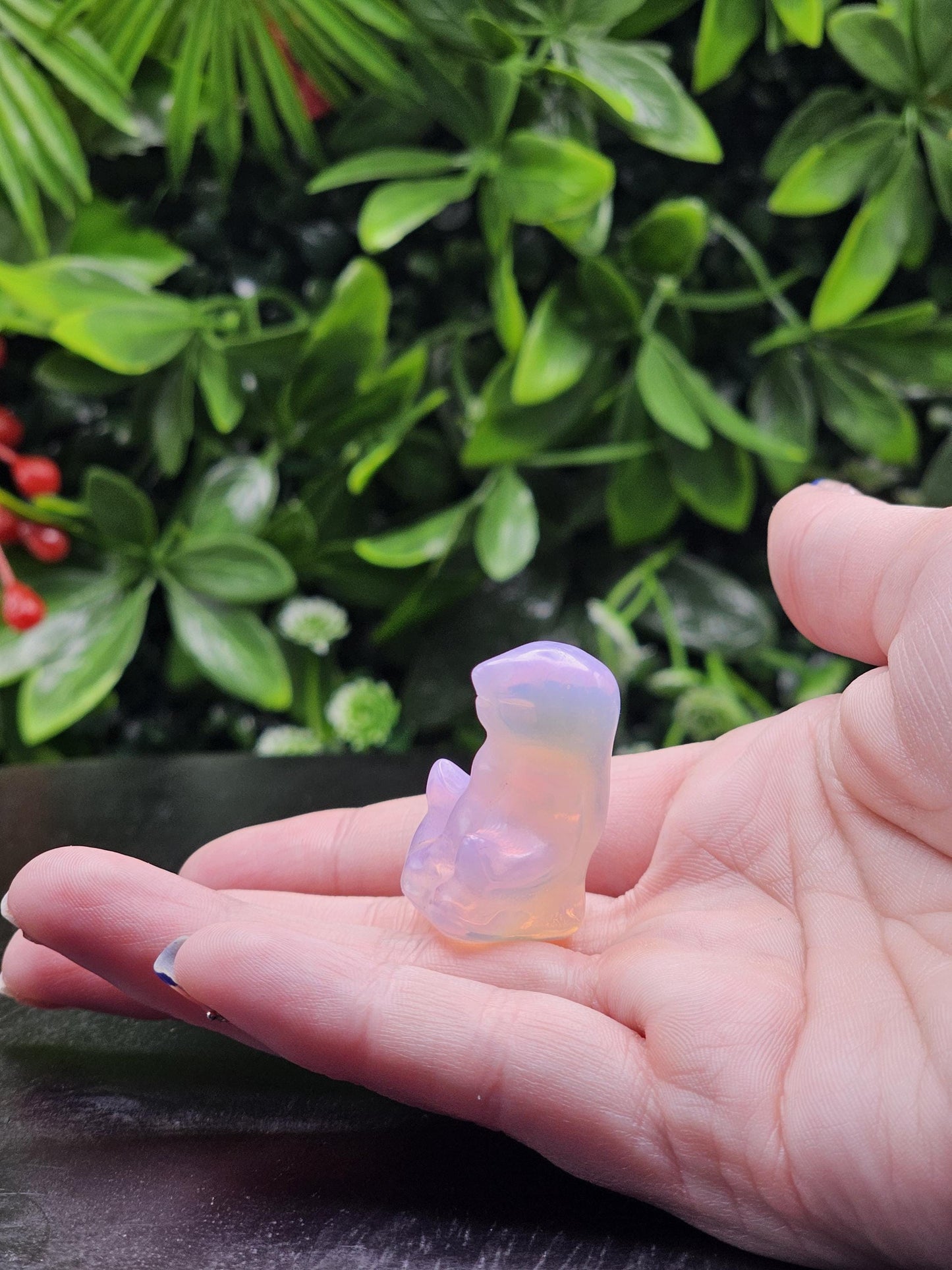 Opalite Meditation Bunny Mini Carving
