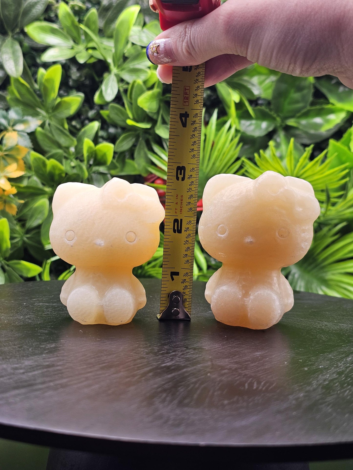 Honey Calcite Hello Kitty Carving