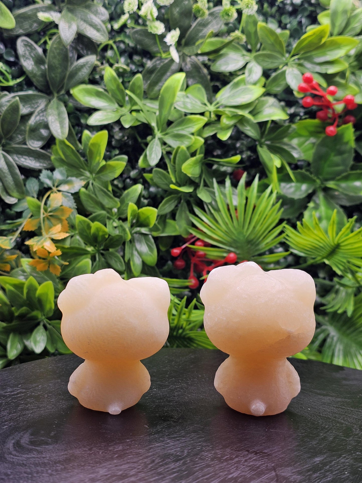 Honey Calcite Hello Kitty Carving