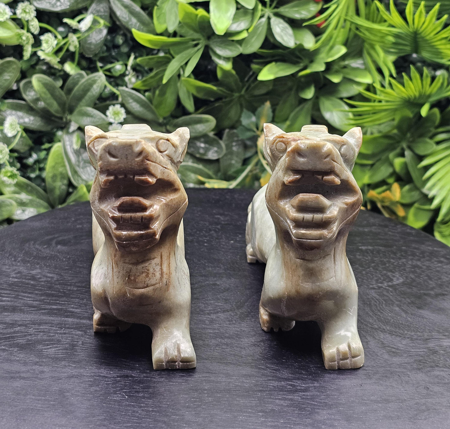 Fierce Chinese Jade Tiger Carving Large Size