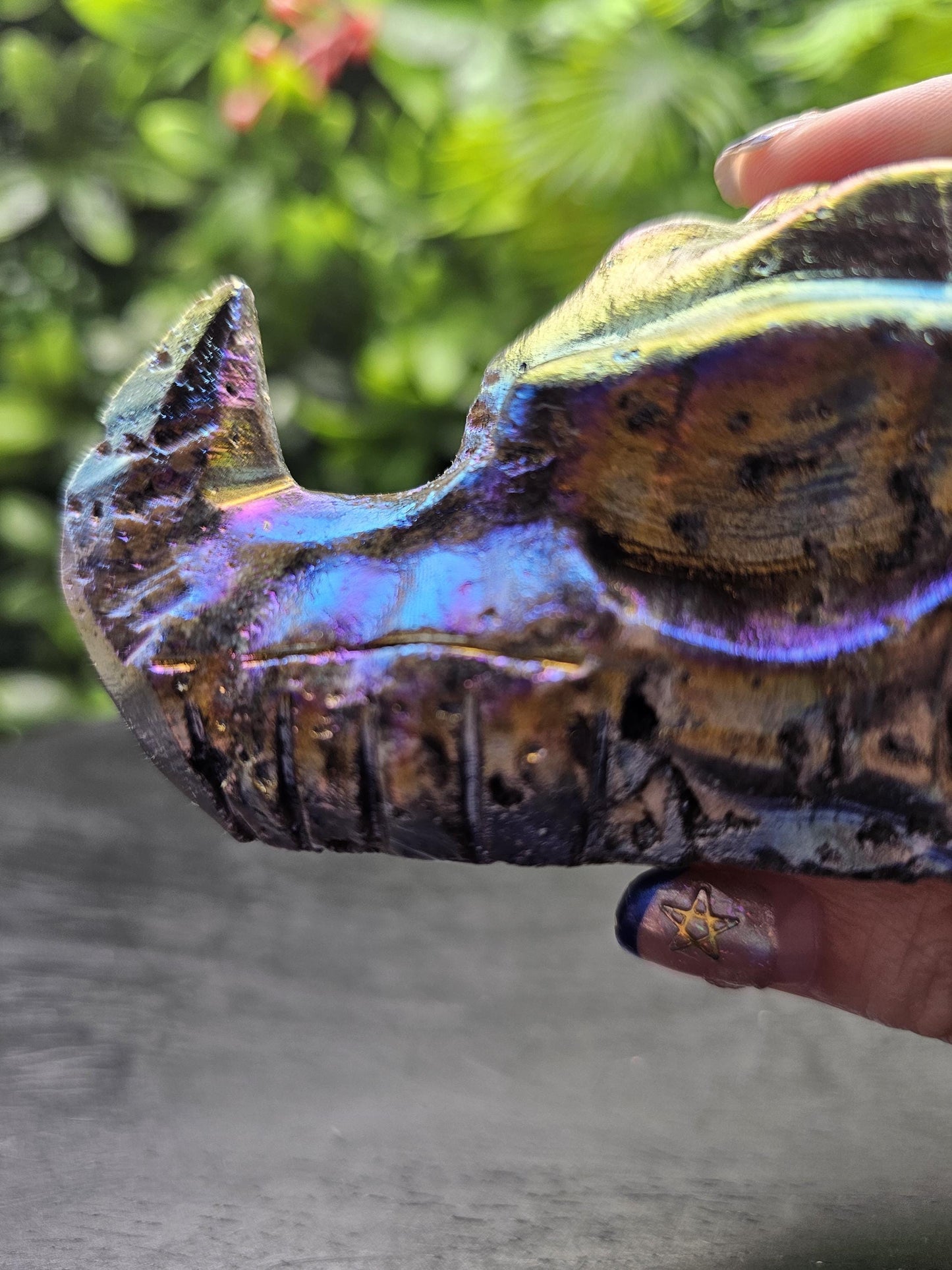 Aura Sphalerite Dragon Head Crystal Carving