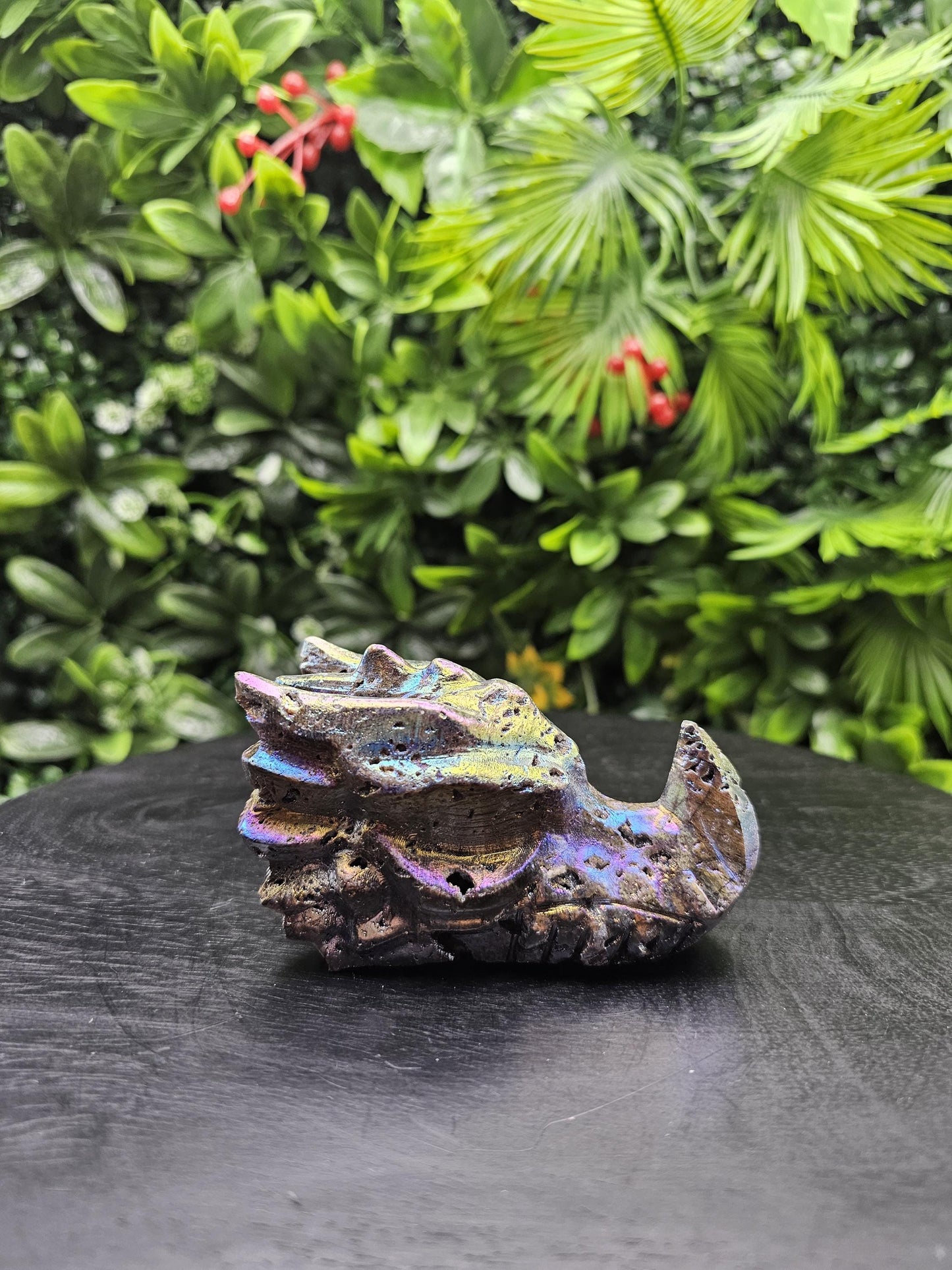 Aura Sphalerite Dragon Head Crystal Carving