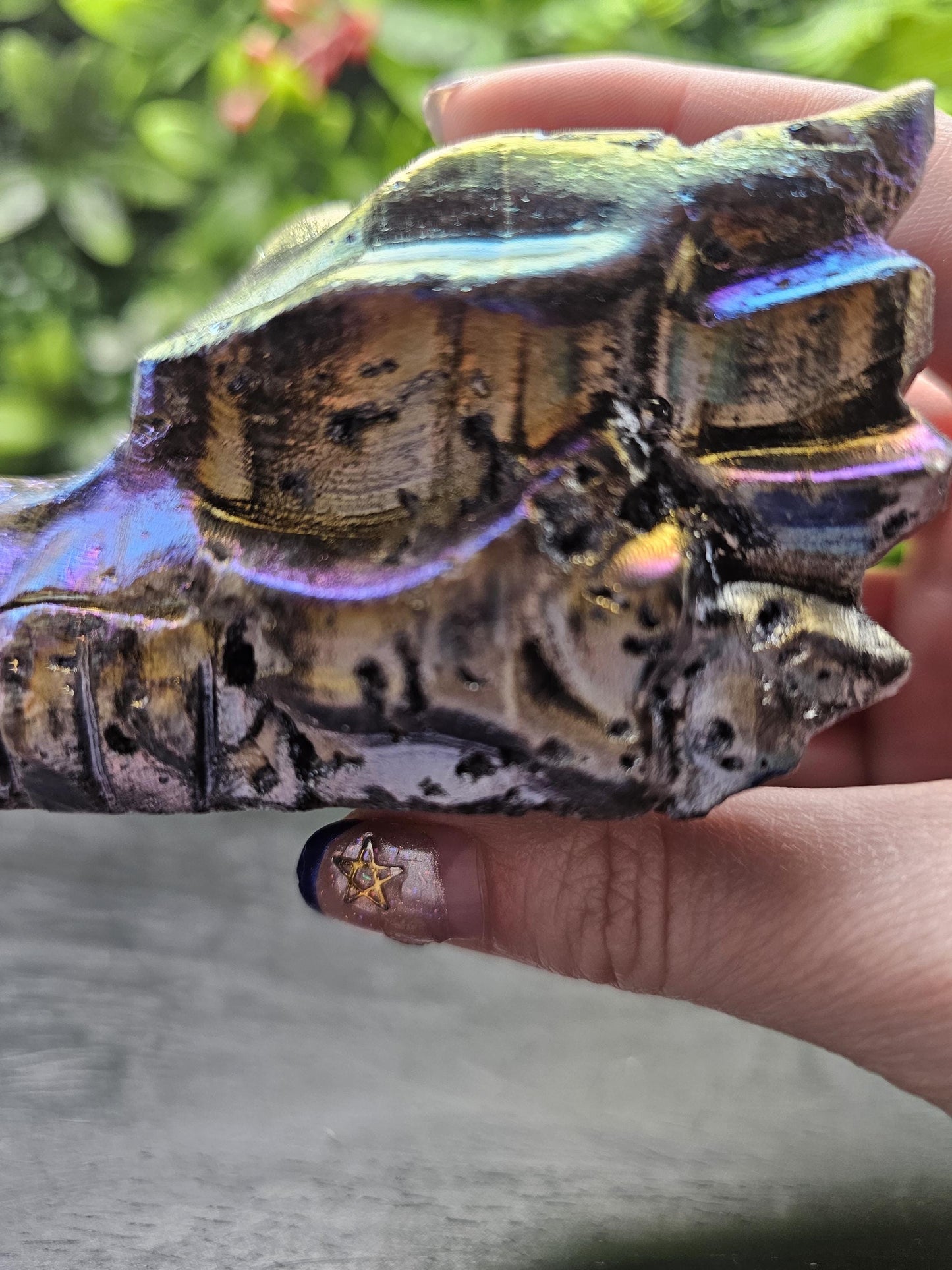 Aura Sphalerite Dragon Head Crystal Carving