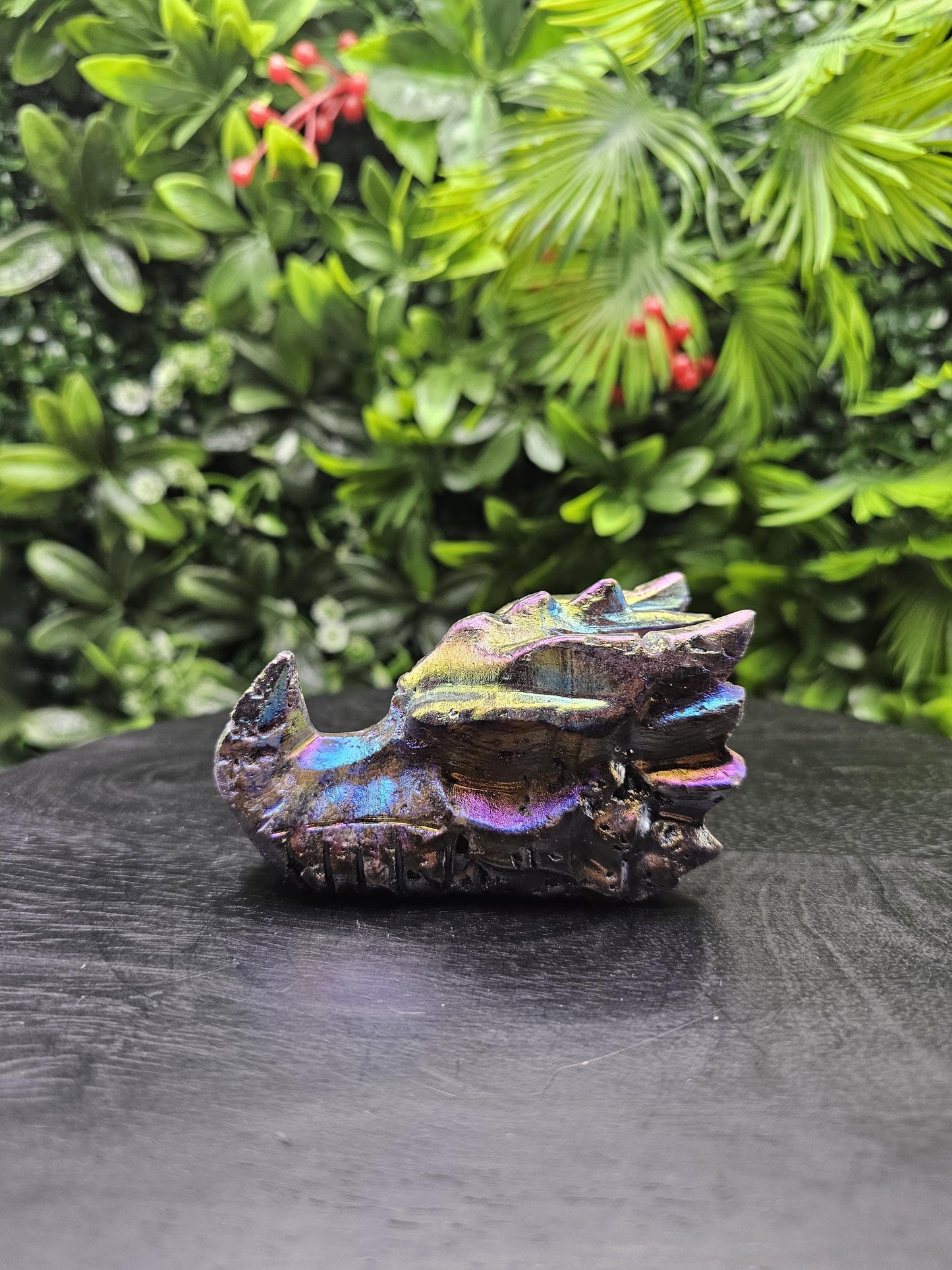 Aura Sphalerite Dragon Head Crystal Carving