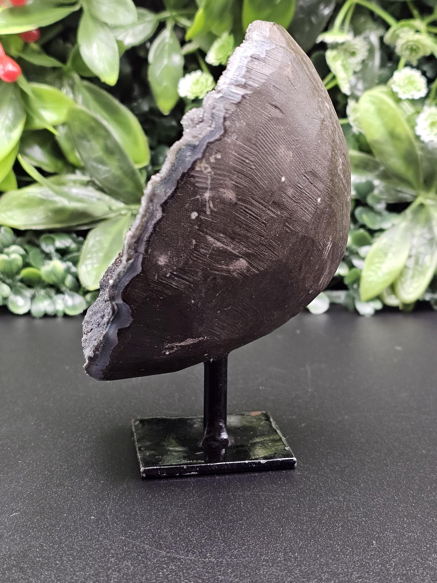 Rare Black Amethyst on Stand