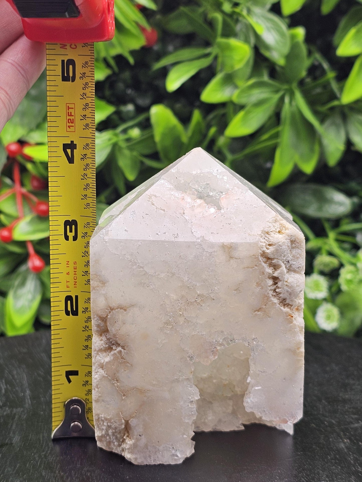 Sugar Snow Quartz Large Druzy Tower