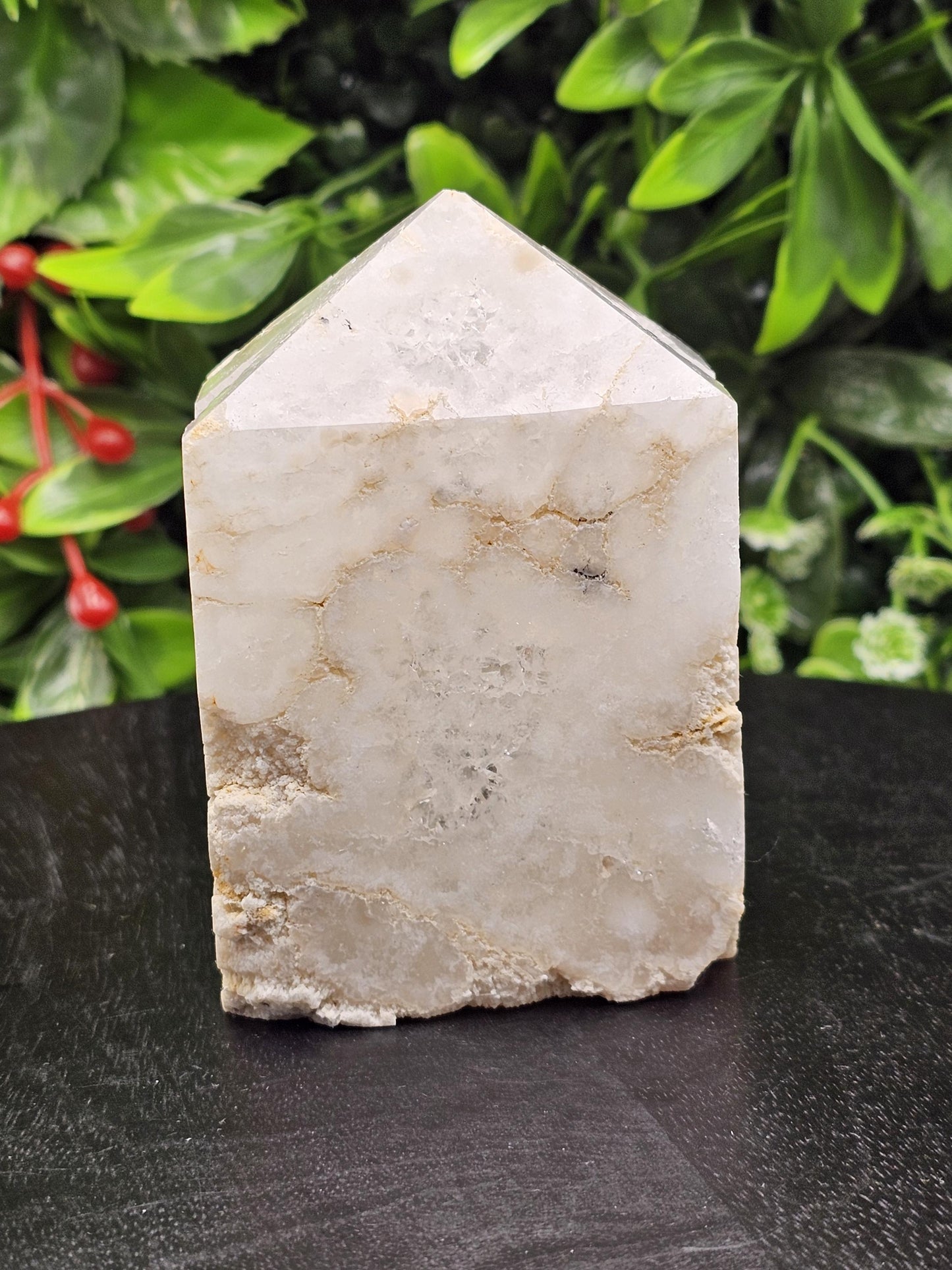 Sugar Snow Quartz Large Druzy Tower