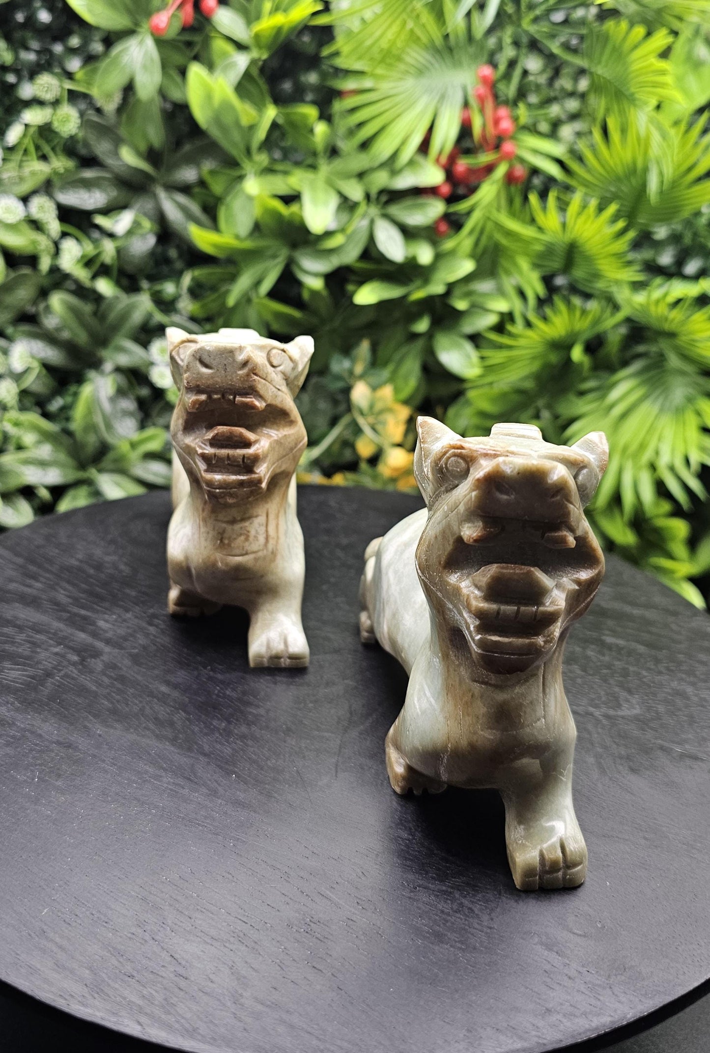 Fierce Chinese Jade Tiger Carving Large Size