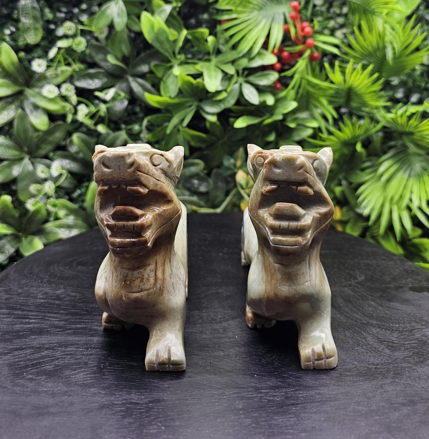 Fierce Chinese Jade Tiger Carving Large Size