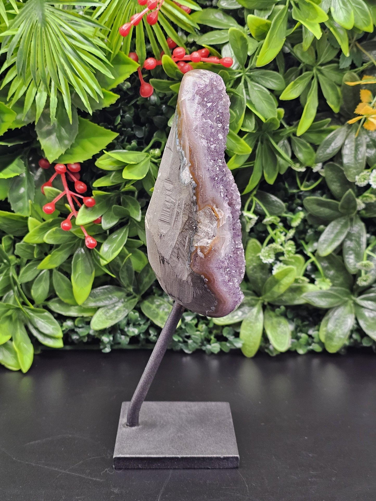 Brazil Amethyst Statement Piece on Metal Stand