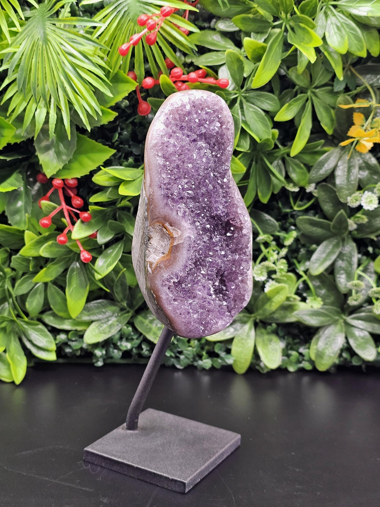 Brazil Amethyst Statement Piece on Metal Stand