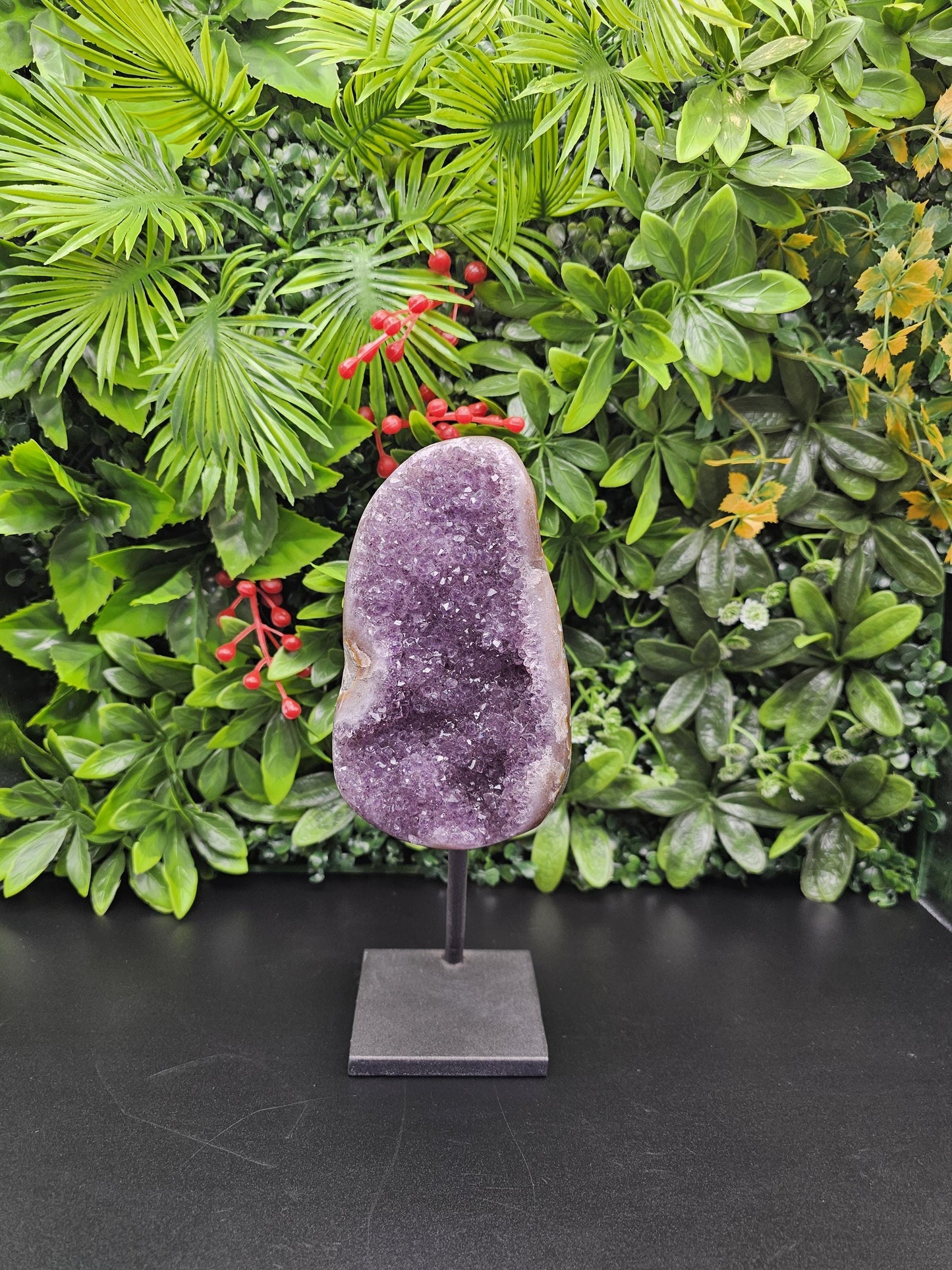 Brazil Amethyst Statement Piece on Metal Stand