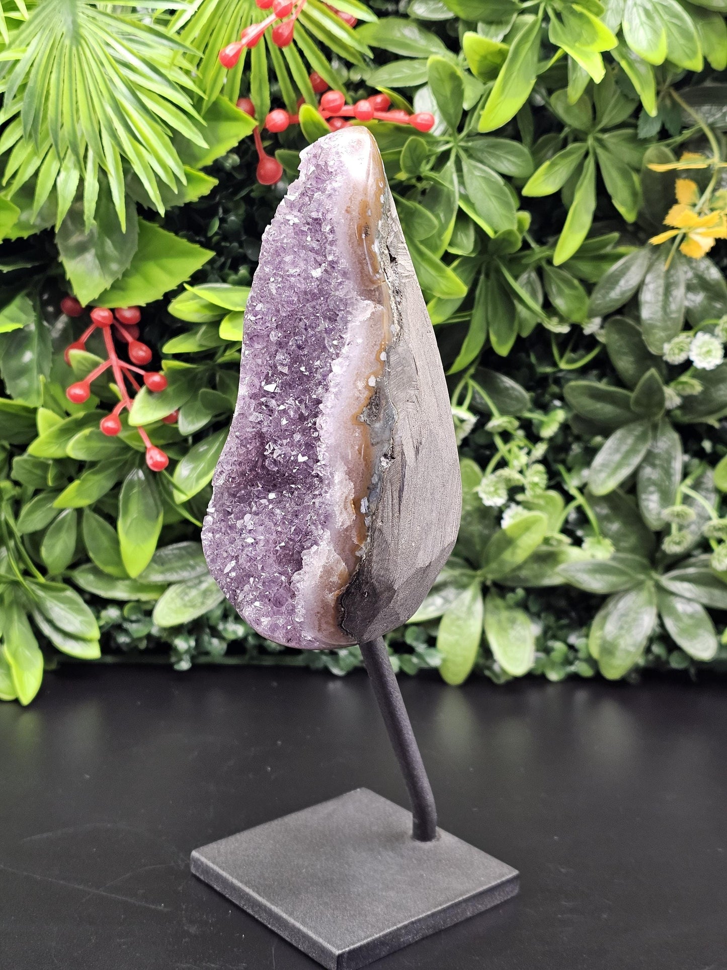 Brazil Amethyst Statement Piece on Metal Stand