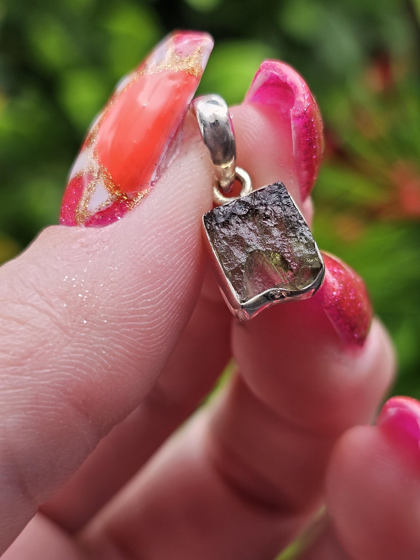 Sterling Silver Moldavite Pendant
