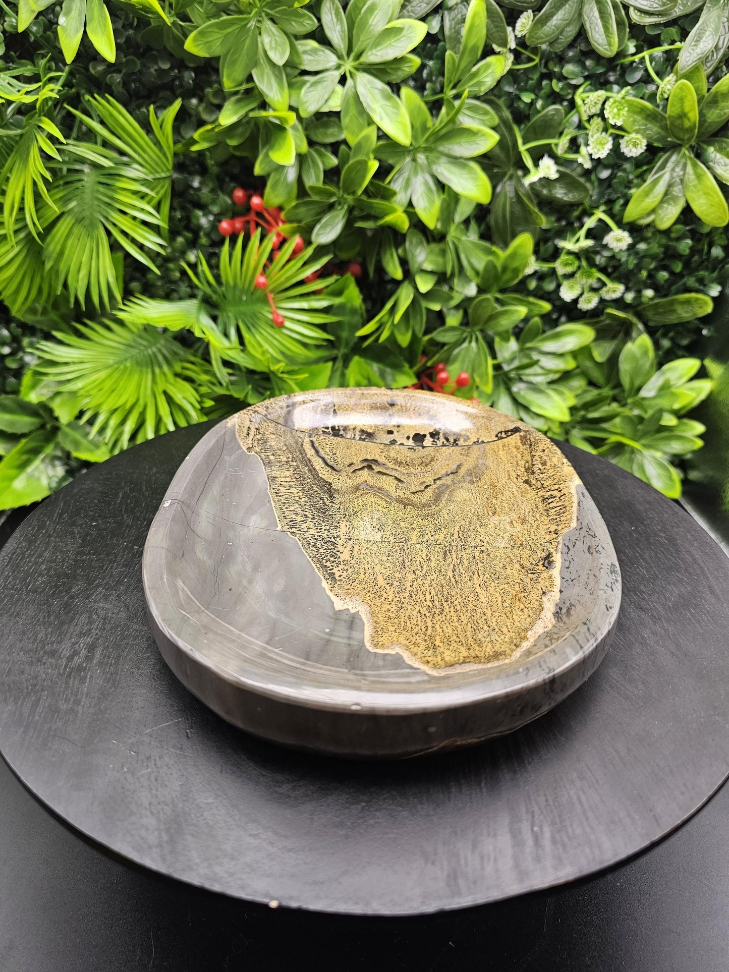 Large Picture Jasper Plate: Dendritic Landscape Decor Tray