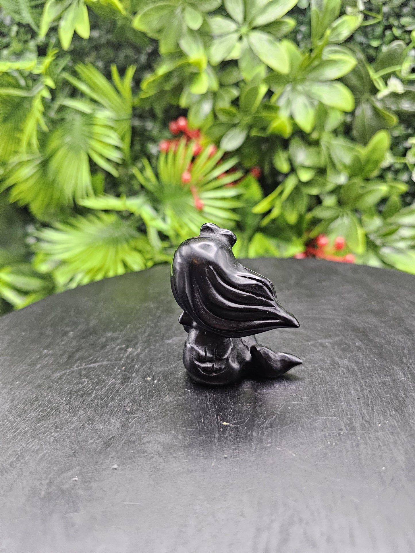 Mesmerizing Obsidian Mermaid Crystal Carving