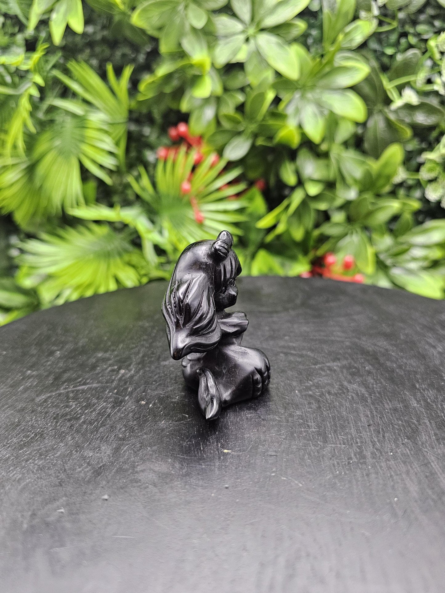 Mesmerizing Obsidian Mermaid Crystal Carving