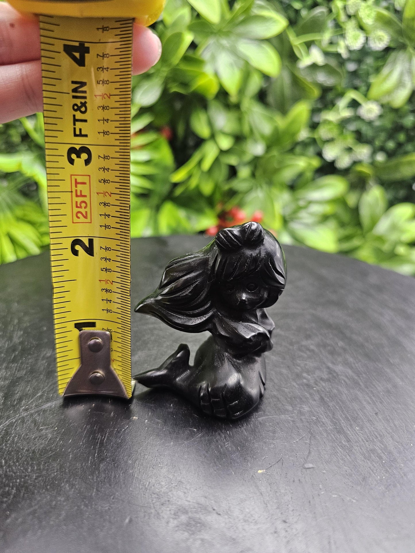 Mesmerizing Obsidian Mermaid Crystal Carving