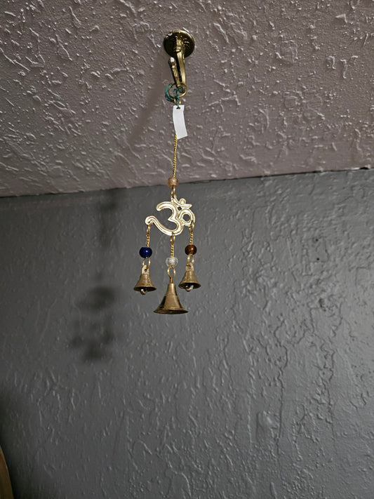 Brass Om Chime with Beads and Bells