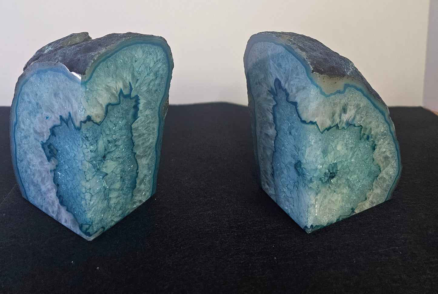 Agate polished bookends