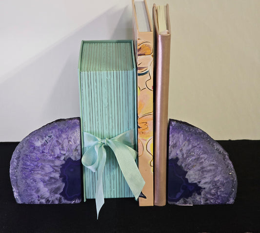 Agate polished bookends