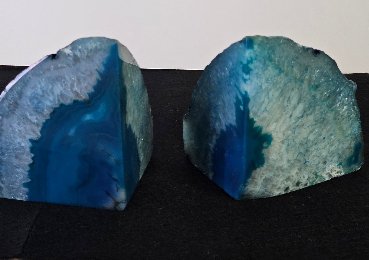 Agate polished bookends