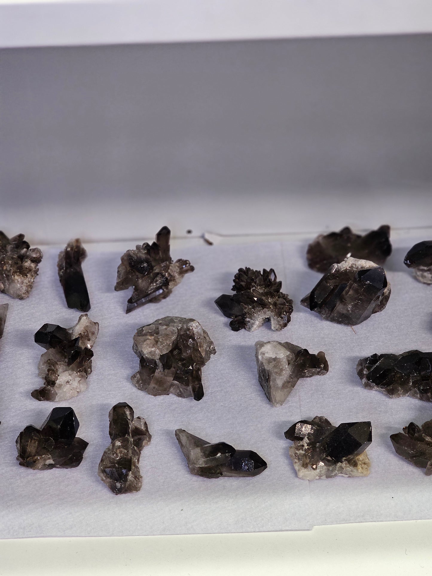 Smaller Smoky quartz crystal clusters