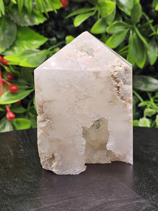 Sugar Snow Quartz Large Druzy Tower
