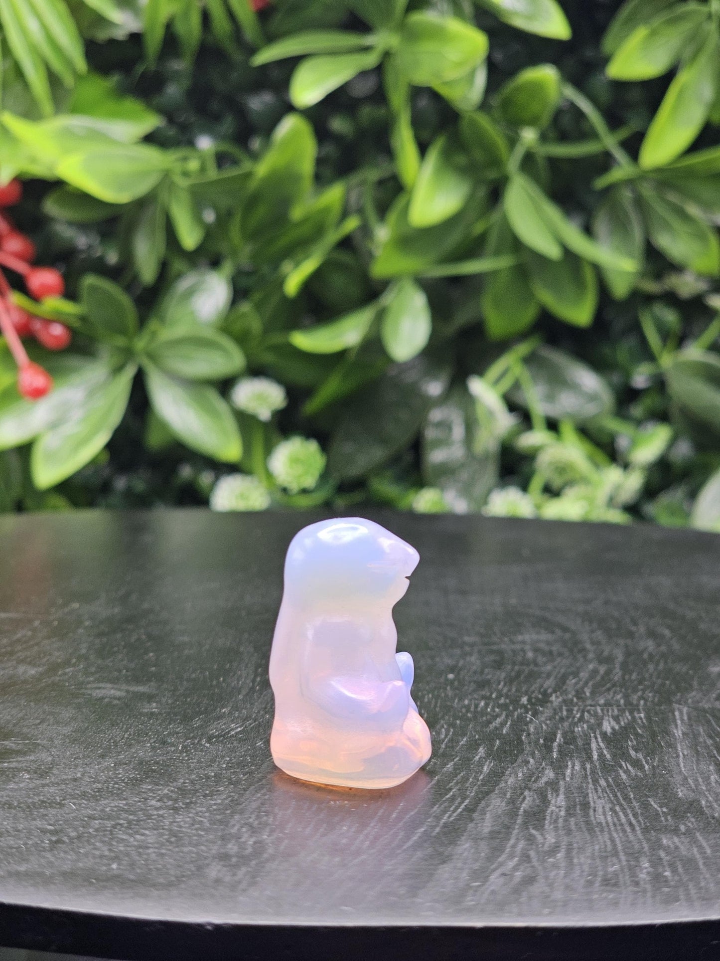 Opalite Meditation Bunny Mini Carving