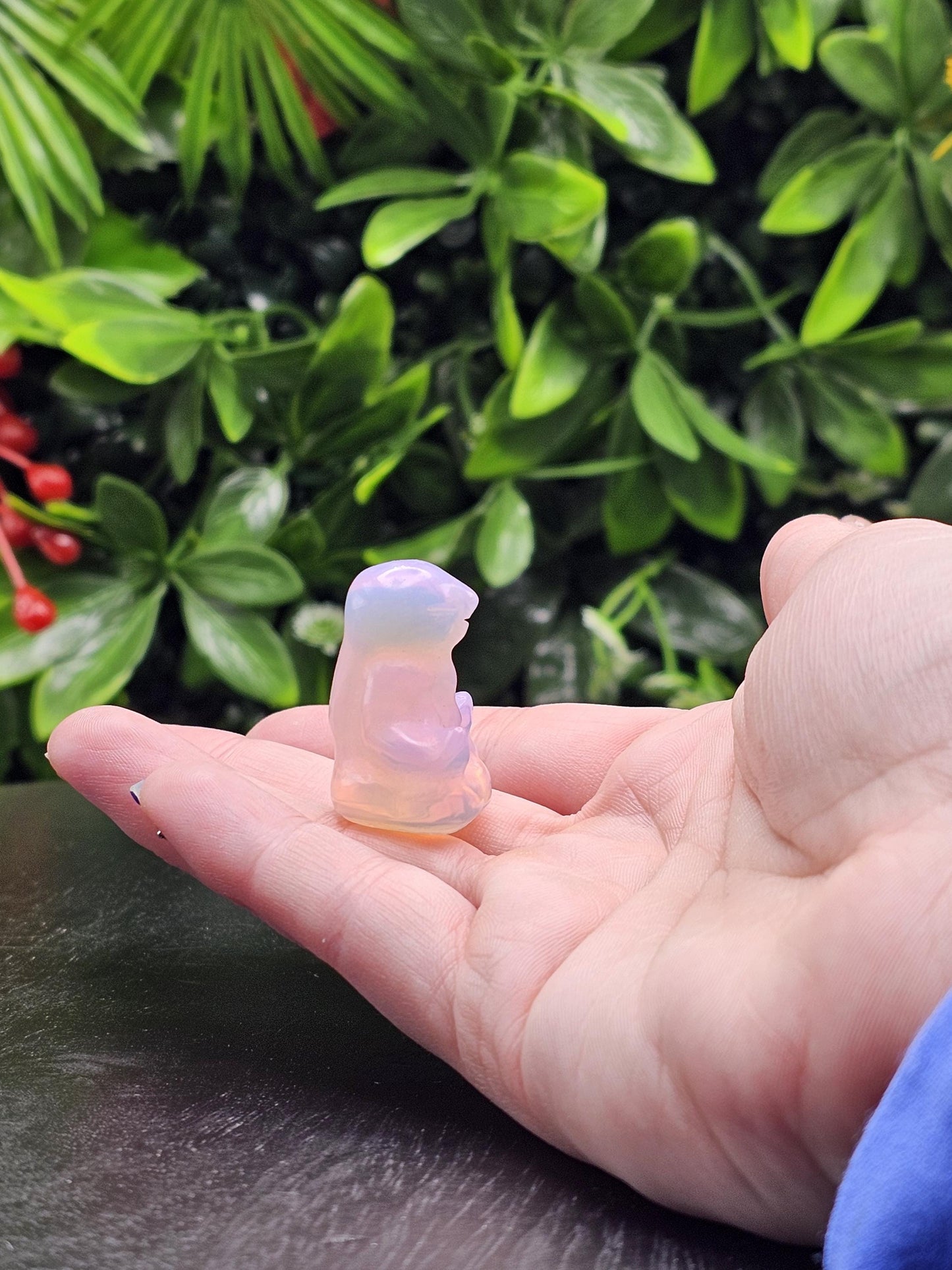 Opalite Meditation Bunny Mini Carving