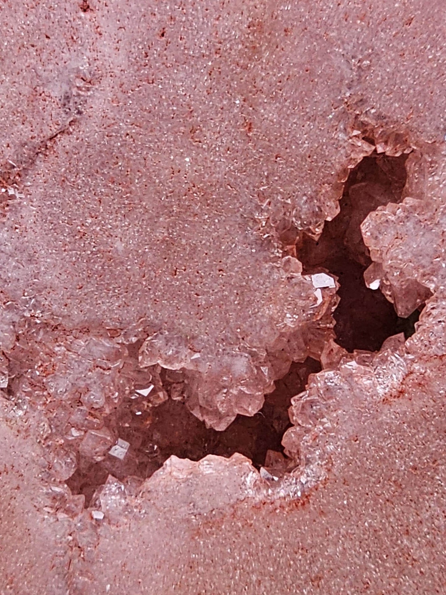 Pink Amethyst Slab: Druzy Crystal with Red Eyes, Home Decor