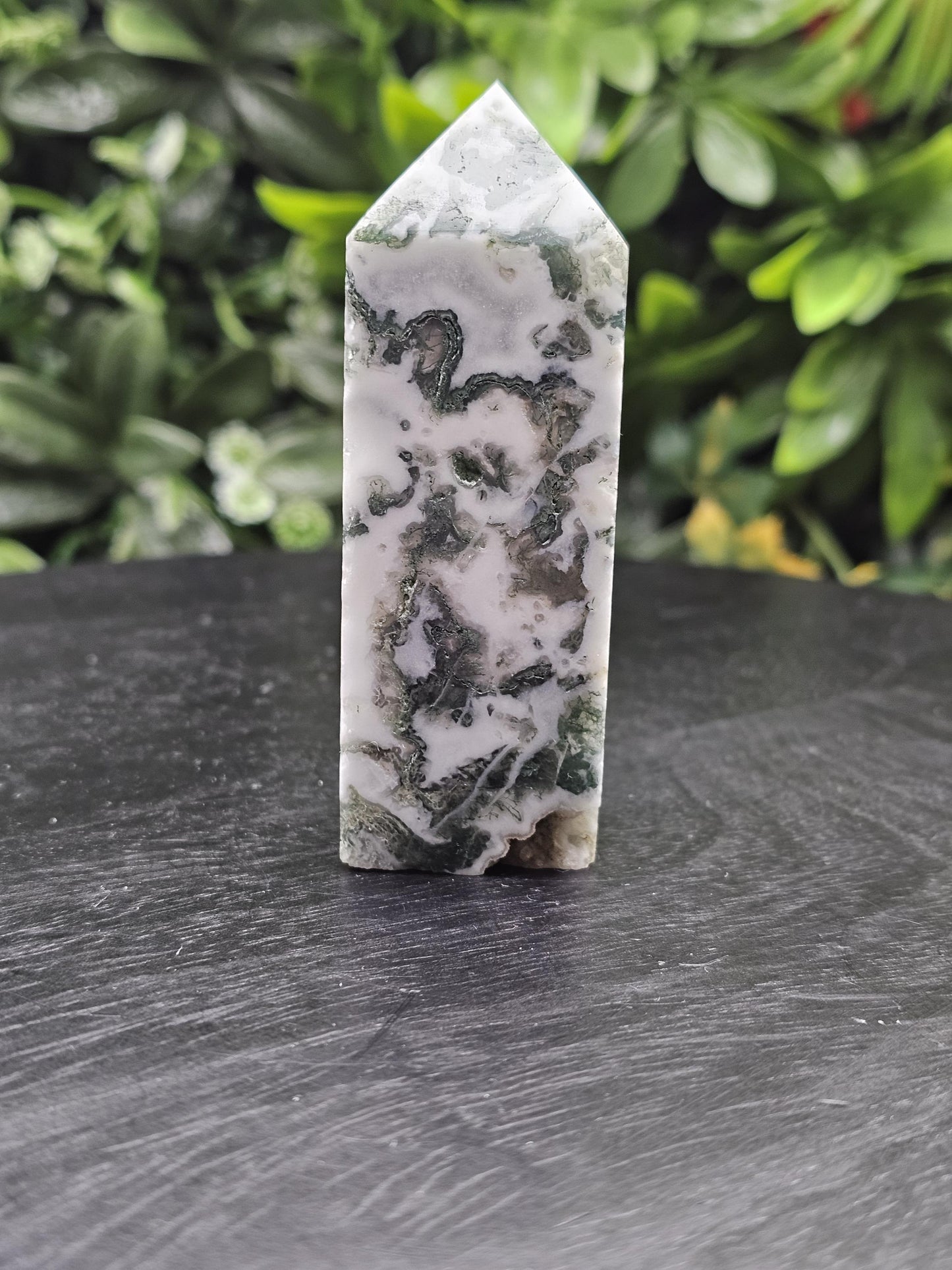 Moss Agate Druzy Tower