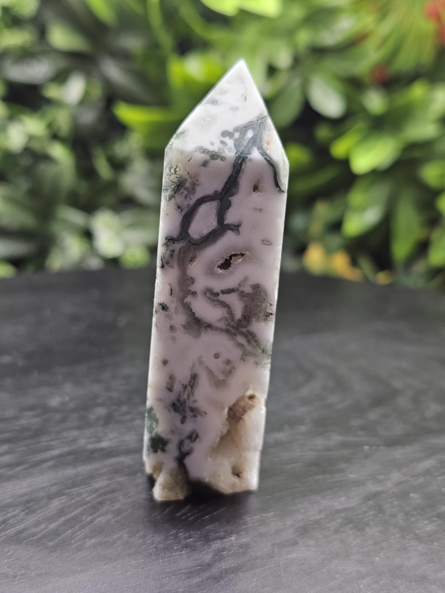 Moss Agate Druzy Tower
