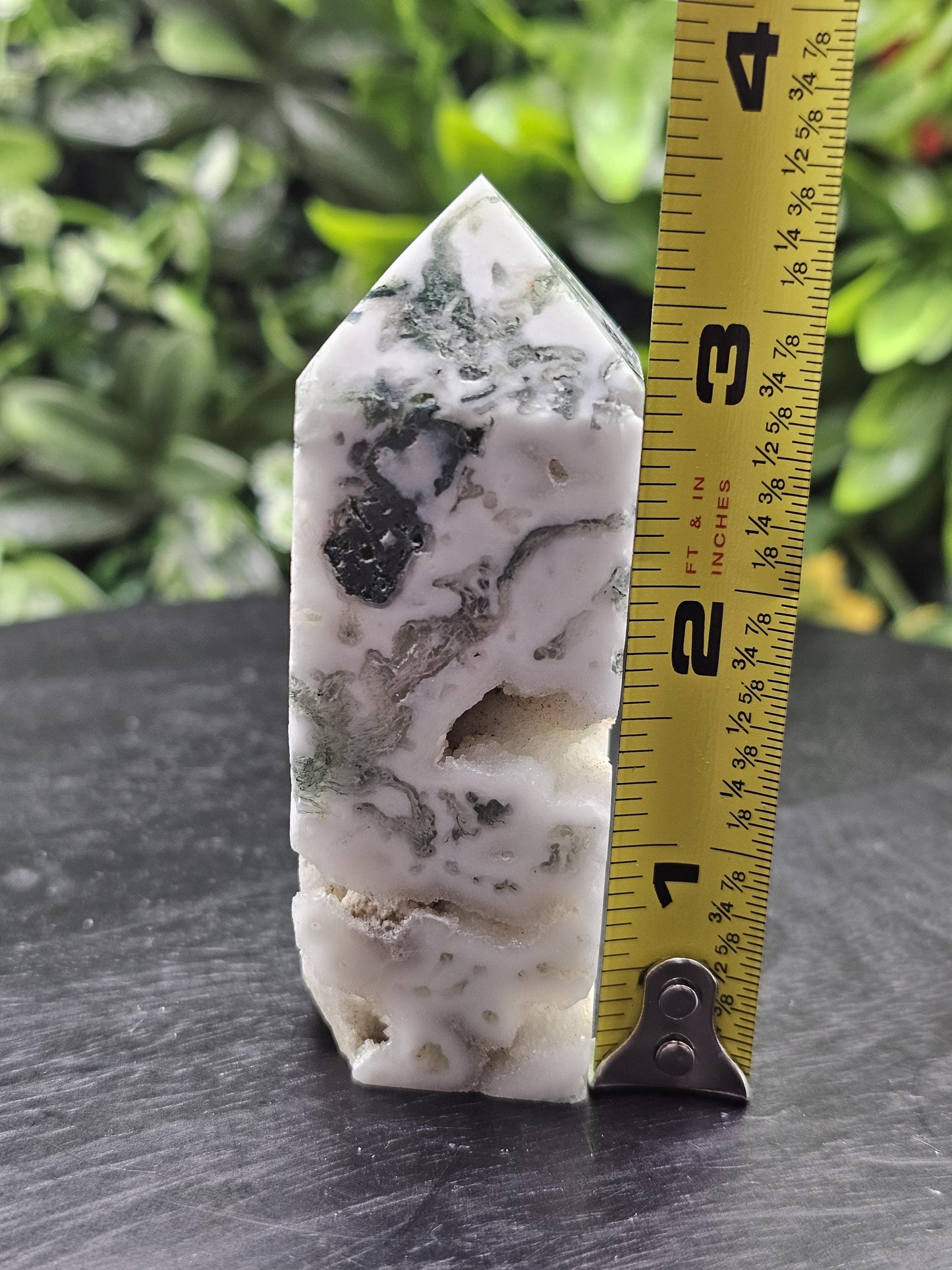 Moss Agate Druzy Tower