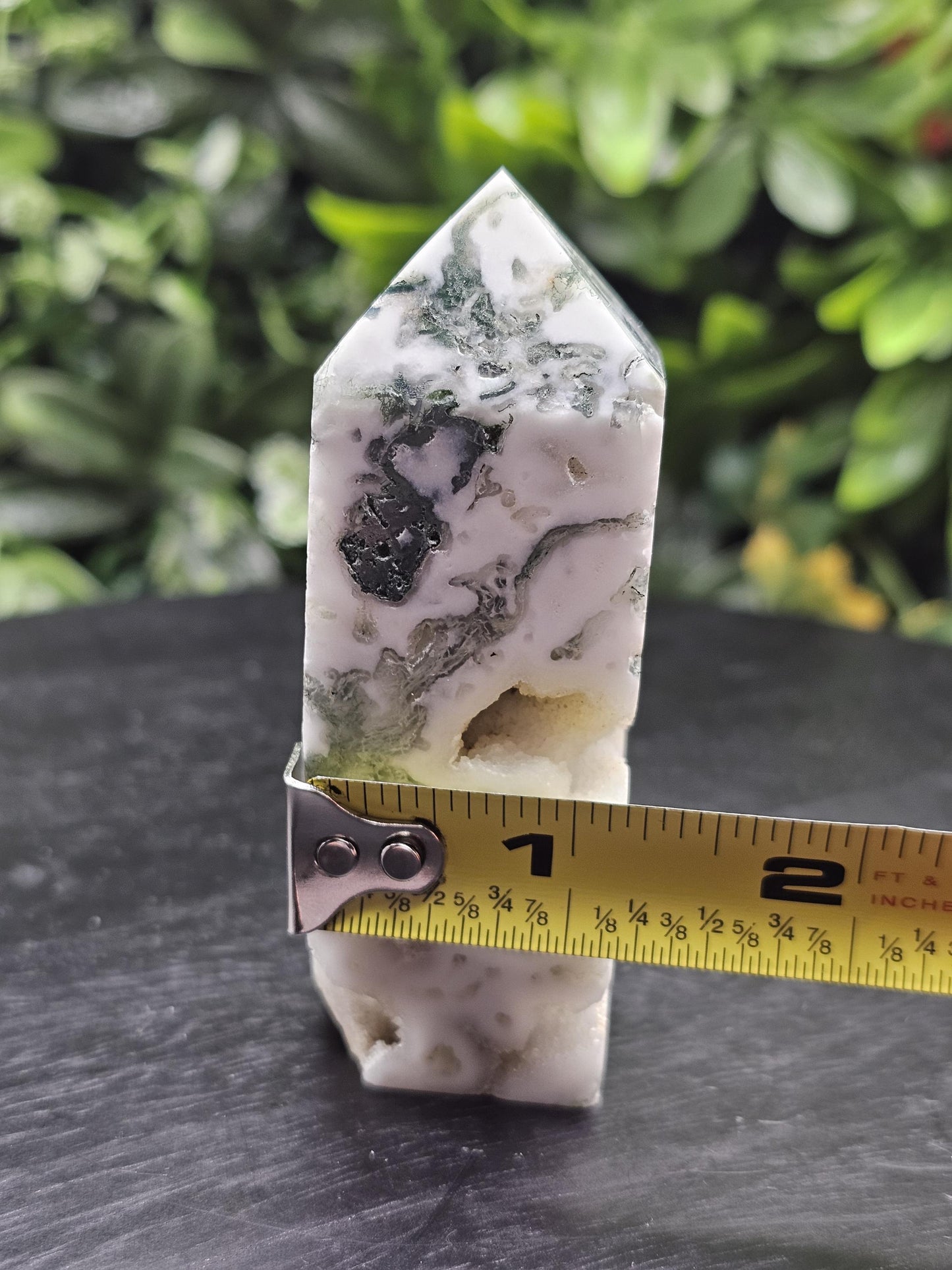 Moss Agate Druzy Tower
