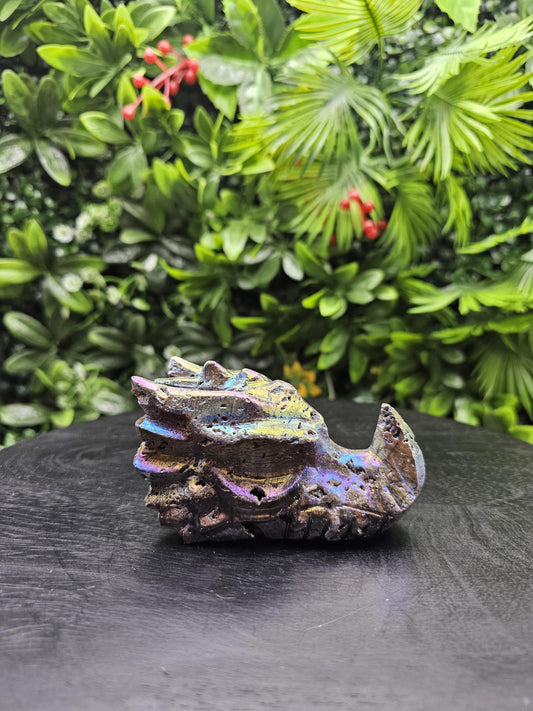 Aura Sphalerite Dragon Head Crystal Carving