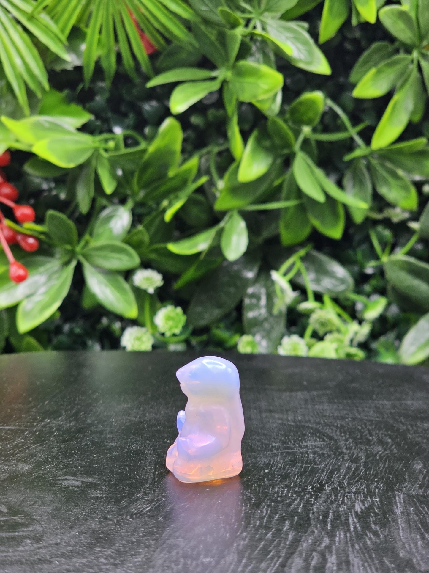 Opalite Meditation Bunny Mini Carving