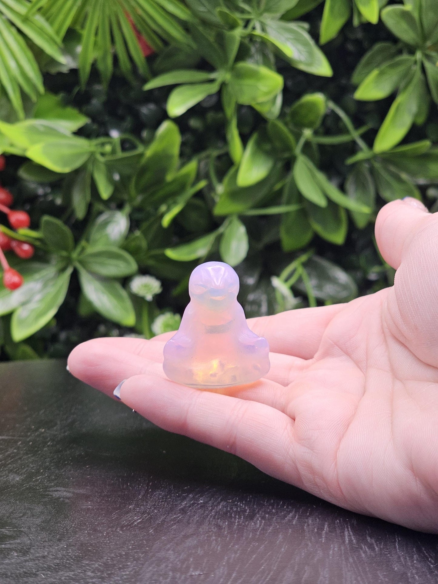Opalite Meditation Bunny Mini Carving