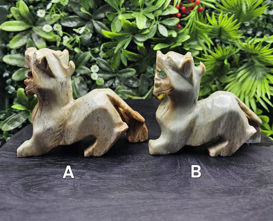 Fierce Chinese Jade Tiger Carving Large Size