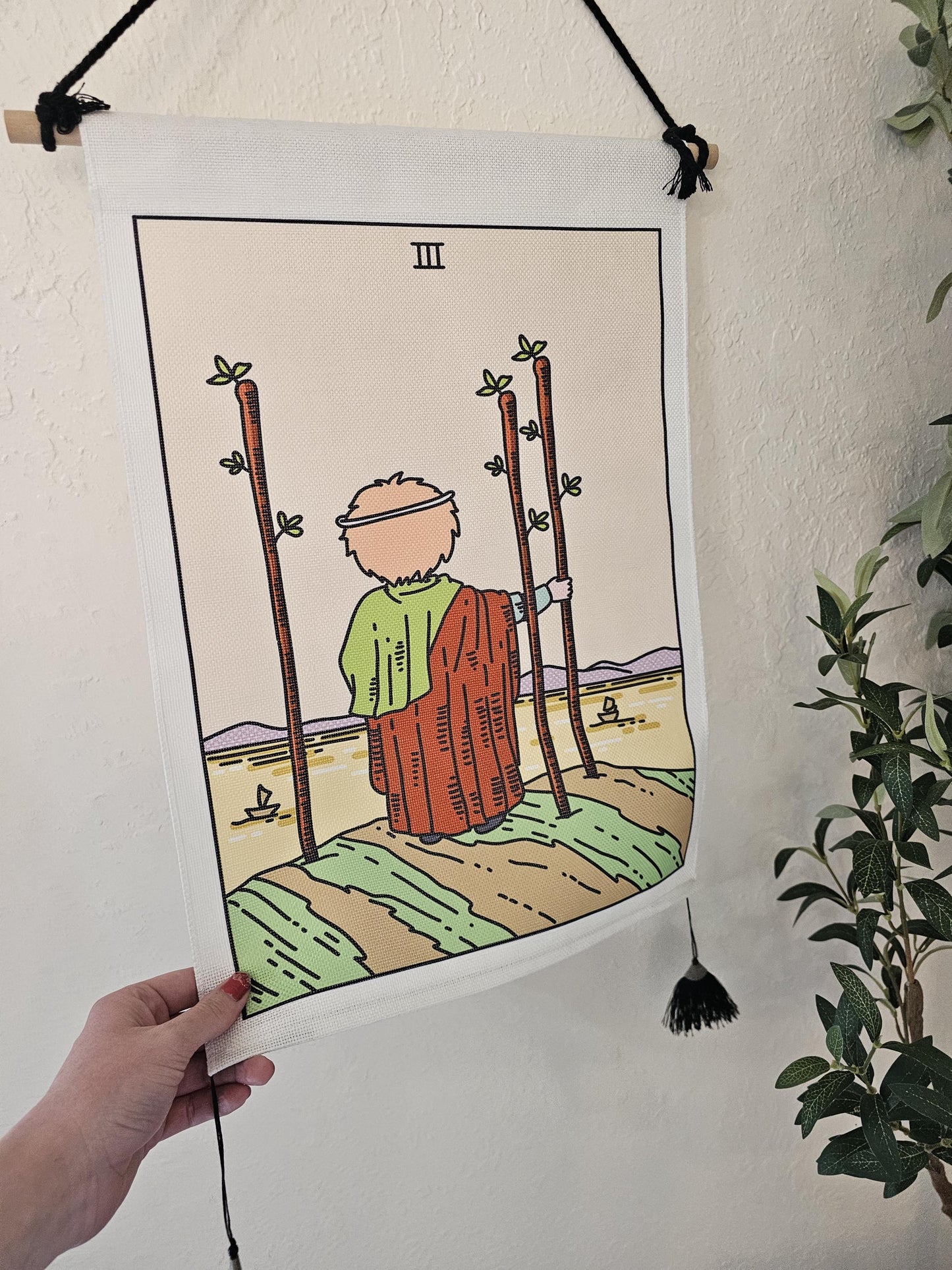 Three of Wands Tarot Wall Hanging