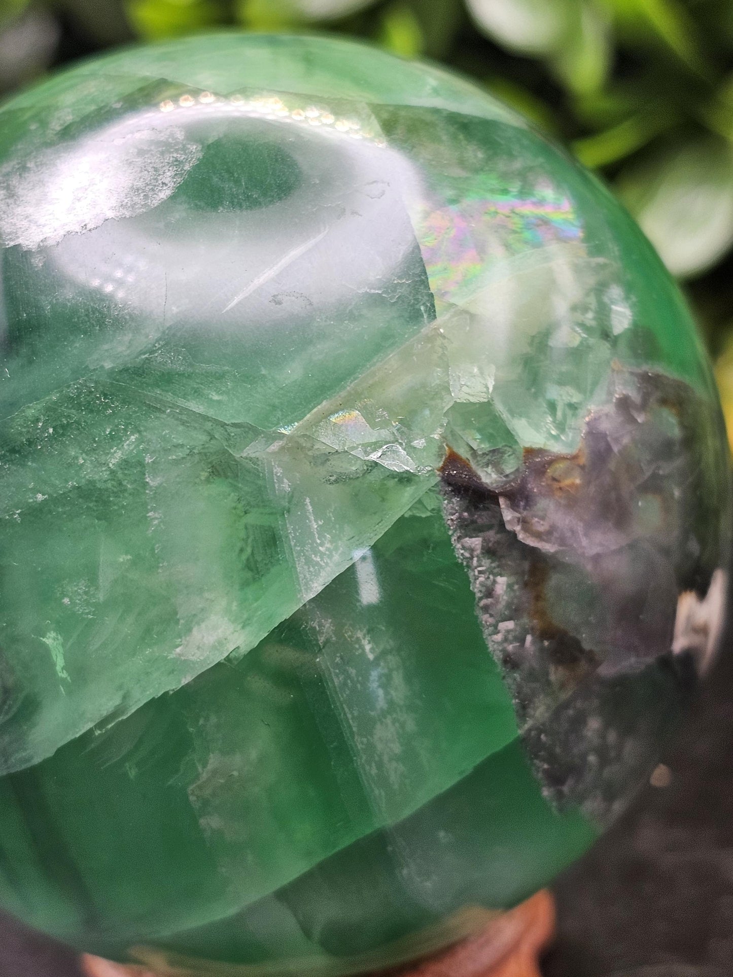 Huge Rainbow Fluorite Crystal Sphere/ Lots of Rainbow inclusions
