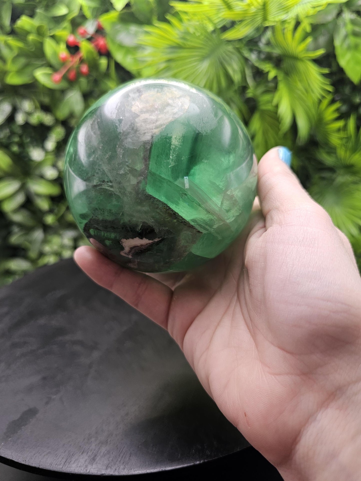 Huge Rainbow Fluorite Crystal Sphere/ Lots of Rainbow inclusions