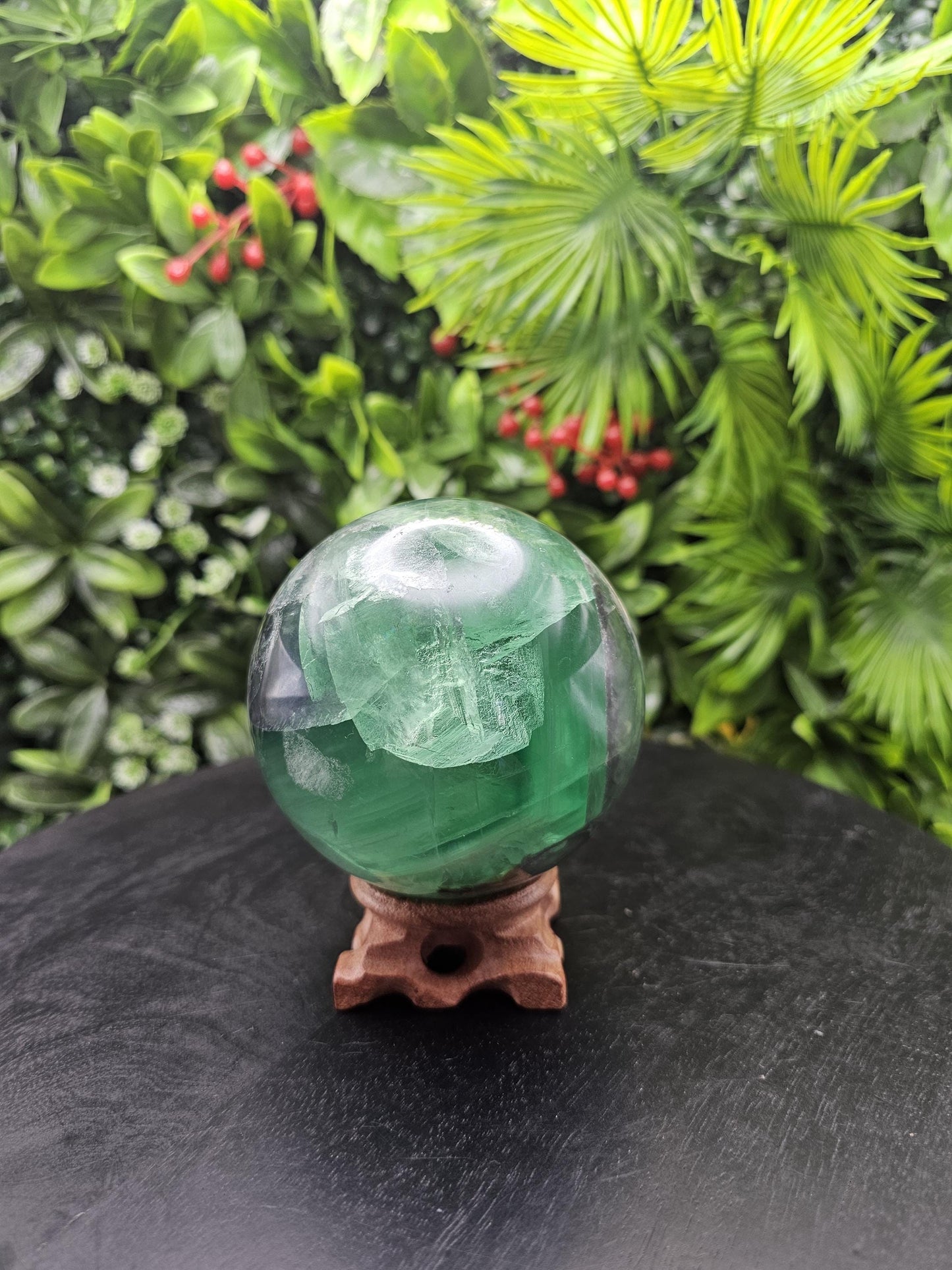 Huge Rainbow Fluorite Crystal Sphere/ Lots of Rainbow inclusions