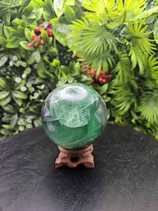 Huge Rainbow Fluorite Crystal Sphere/ Lots of Rainbow inclusions