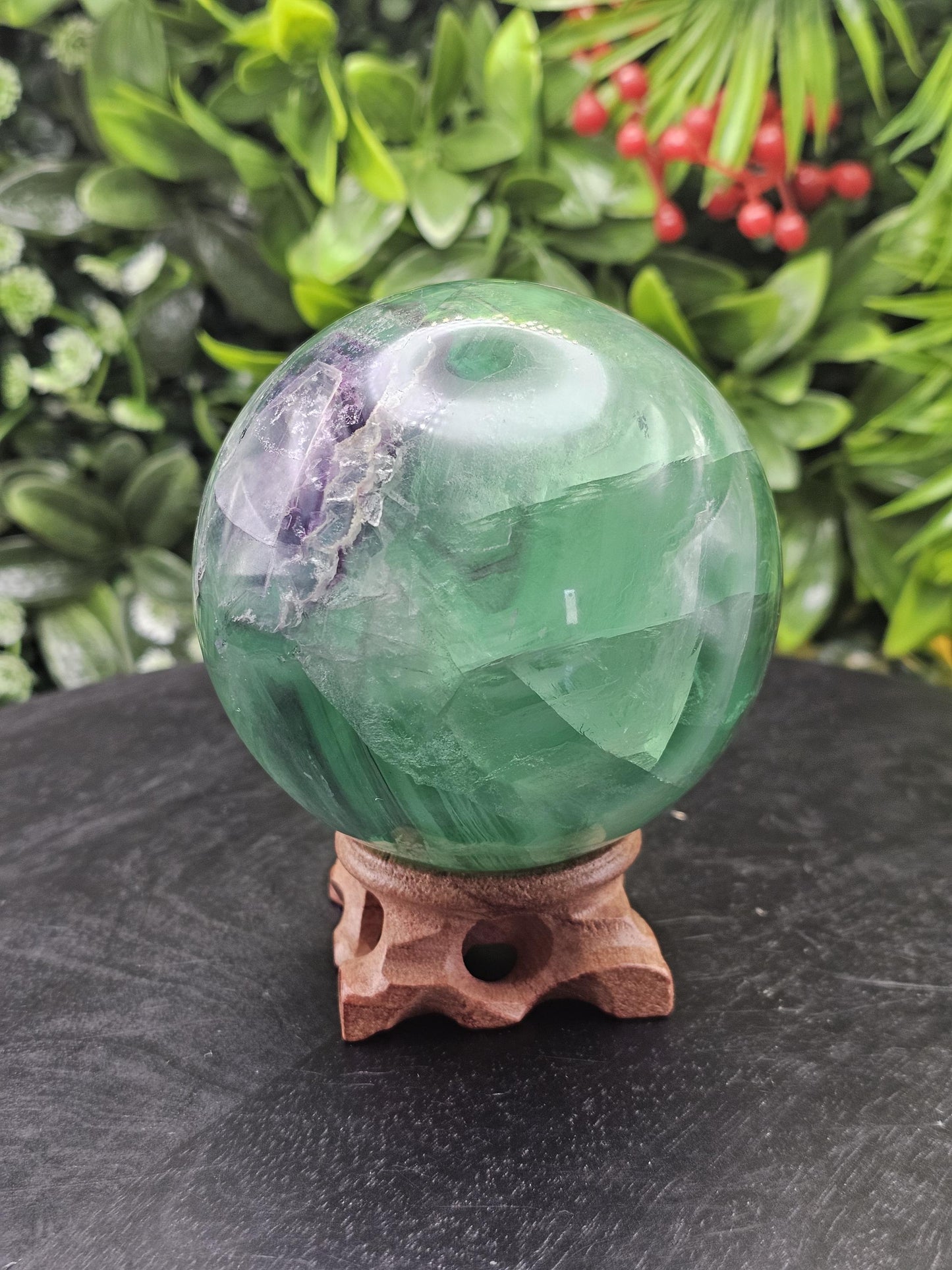 Huge Rainbow Fluorite Crystal Sphere/ Lots of Rainbow inclusions
