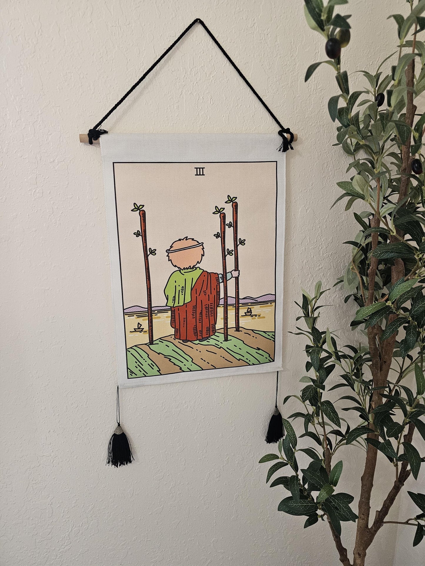 Three of Wands Tarot Wall Hanging